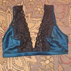 Calvin Klein Blue Satin Bralette